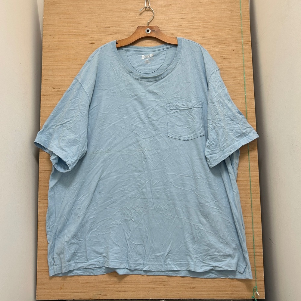 Duluth Trading Co Mens 3XL Light Blue Relaxed Fit Longtail T-Shirt Pocket Tee